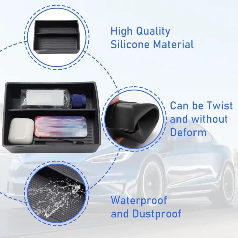 Compatible avec l'organisateur de console Tesla Model X/Model S 2021-2024, stockage de console centrale rafraîchissant pour modèle S/X Plaid/longue portée