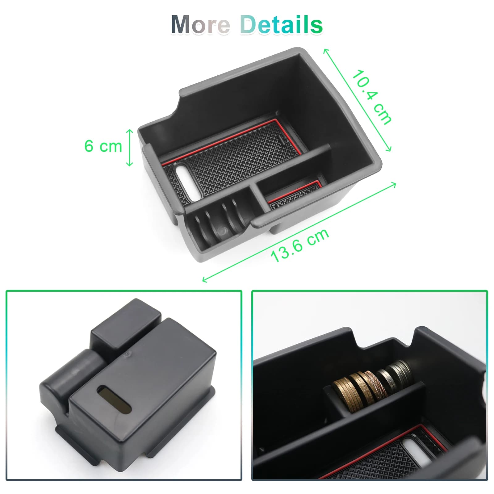 RUIYA pour Renault Arkana 2021 2022 2023 2024 2025 2026 Car Armrest Box Storage Central Control Container Auto Renault Arkana Accessories 2023