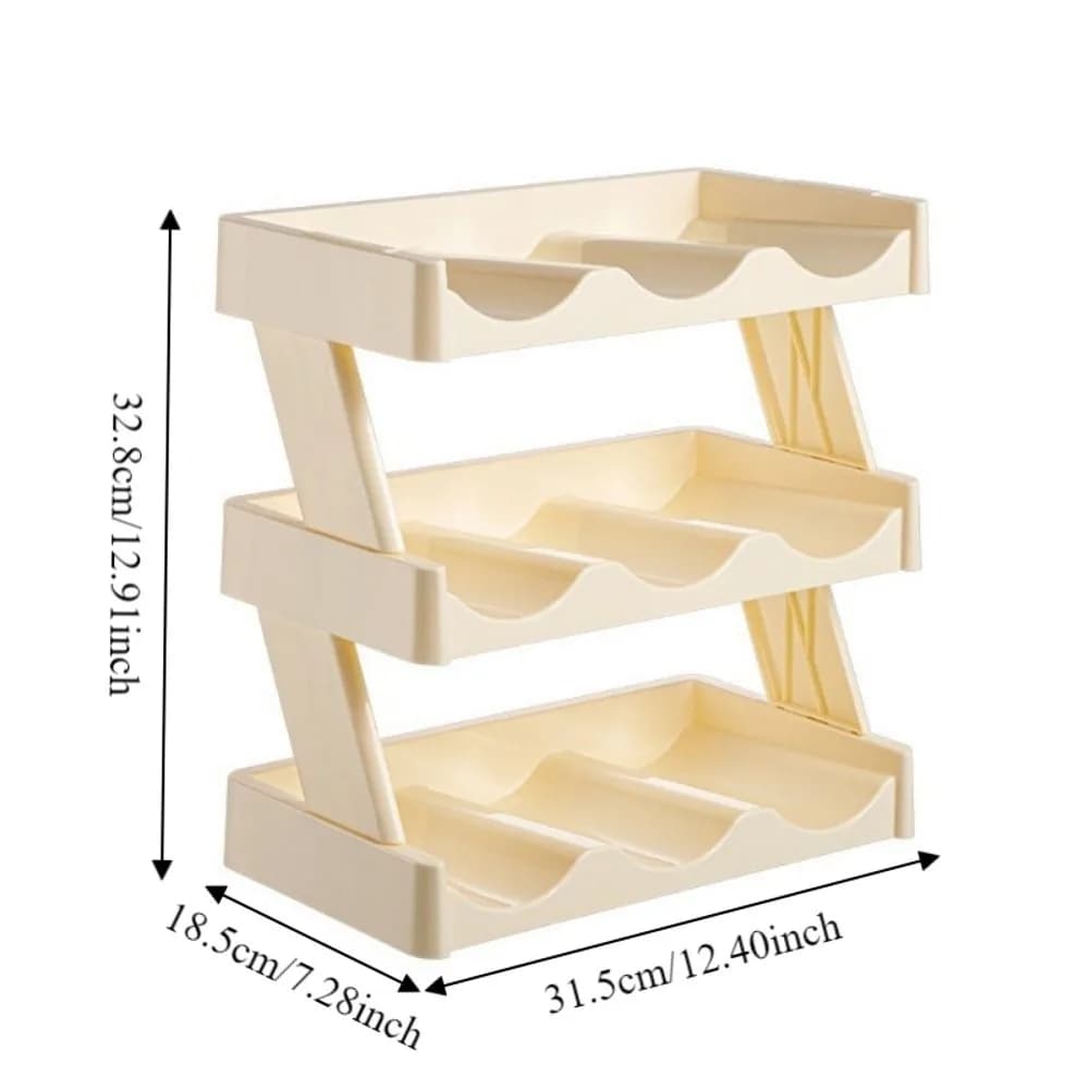 Support de rangement pour bouteilles d'eau à 3 niveaux en plastique, gain de place, grande capacité, support pour tasses isothermes, pour bureau