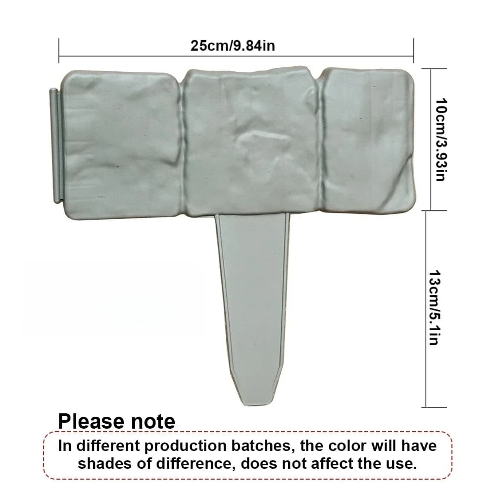 10/20 pièces Bordures de jardin paysagères sans creusement, Bordures de pelouse pour aménagement paysager, Clôture en plastique pour pelouse, Clôture imitation pierre