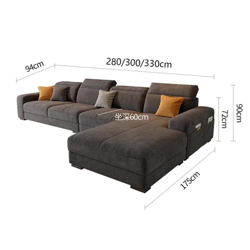 Canapé de rangement pliant, bras de couchage confortable, minimaliste, grand salon, Divani Da Soggiomo, accessoires de maison