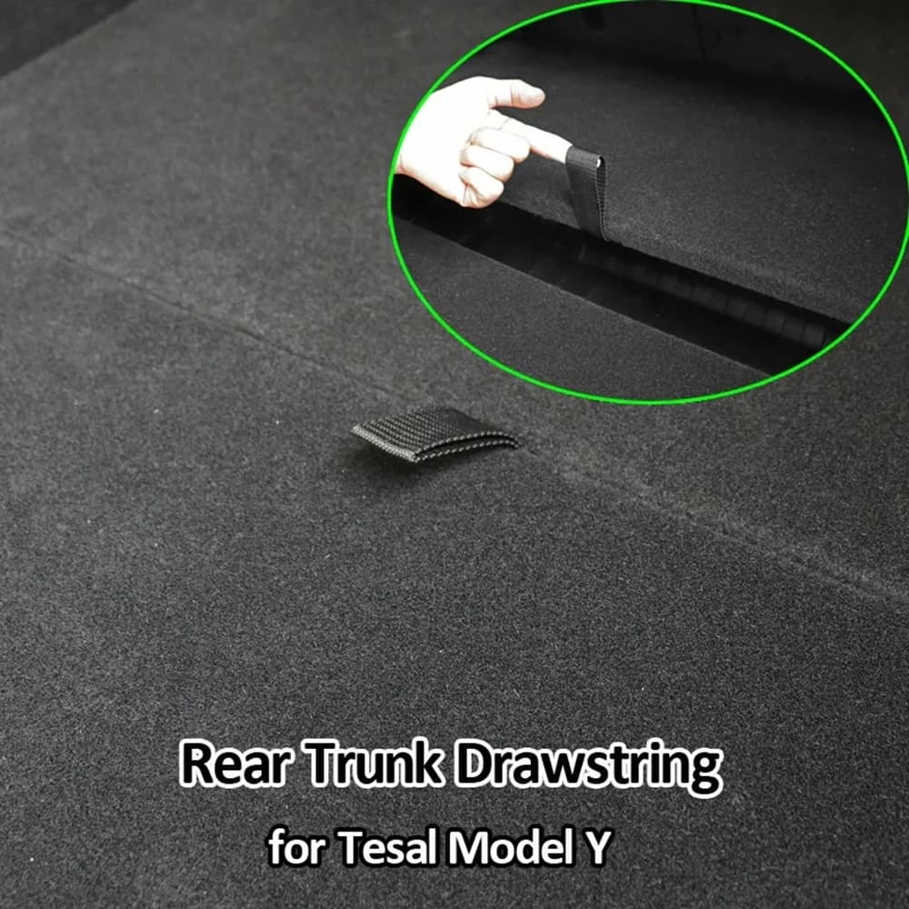 Pour Tesla modèle Y coffre arrière corde cordon ouvert queue boîte couverture poignée tirer sangle voiture organisateur accessoires tapis Protection Pad