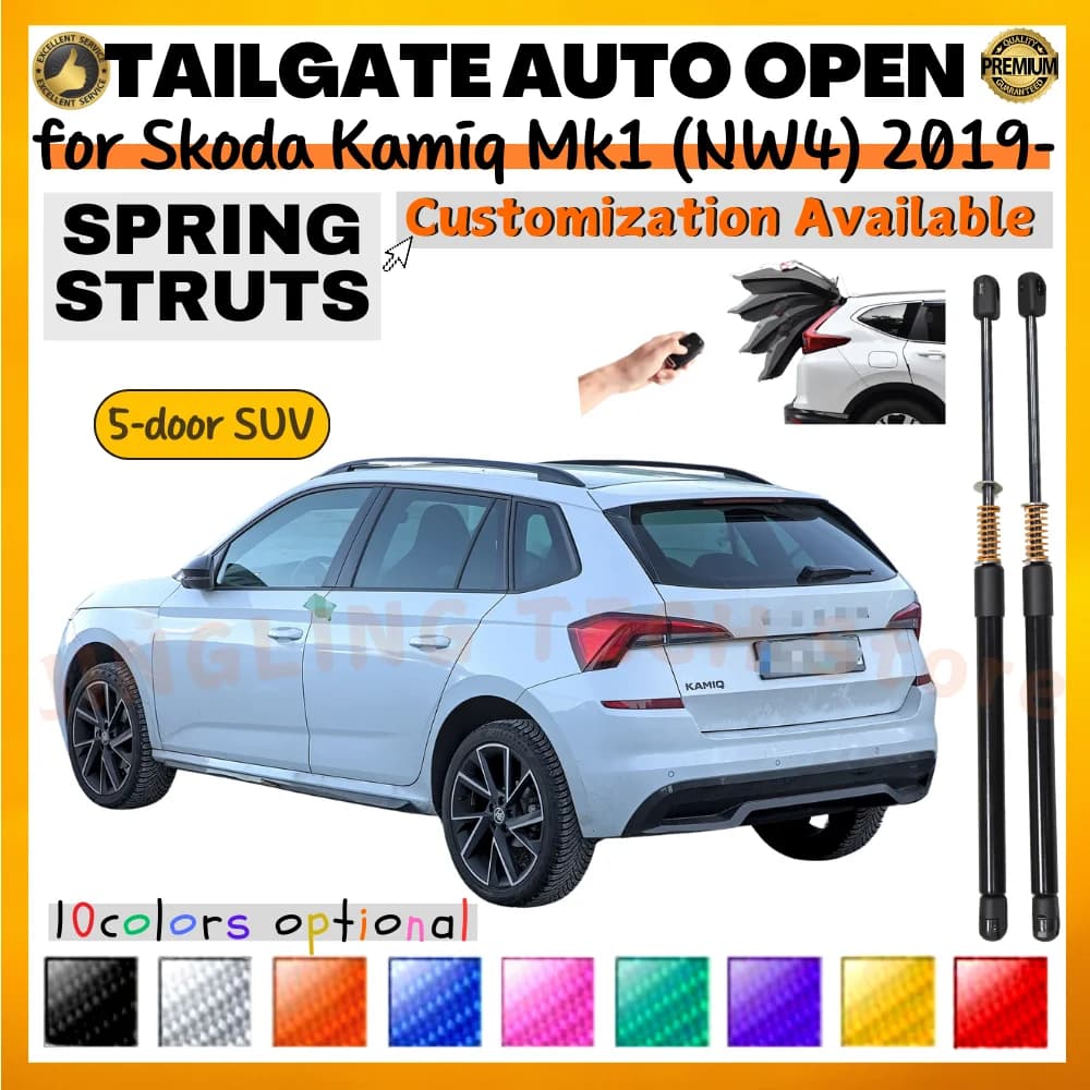 Qté (2) entretoises de coffre avec ressort pour Skoda Kamiq Mk1 (NW4) SUV 2019-présent les supports de levage de coffre de hayon arrière amortisseurs
