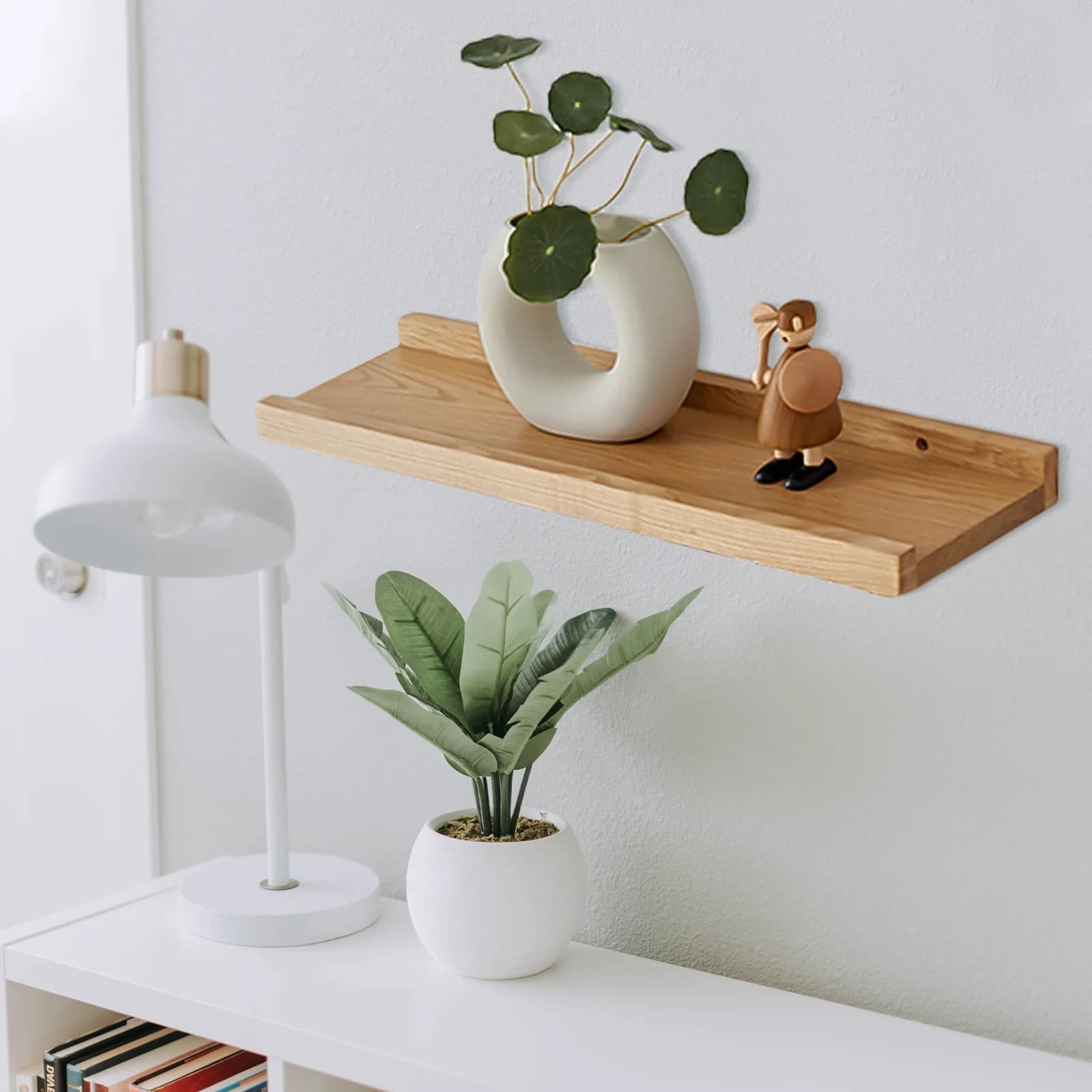 Étagère murale flottante en bois pour la maison, petite étagère flottante, présentoir de rangement pour chambre à coucher, organisateur de décoration de salle de bain