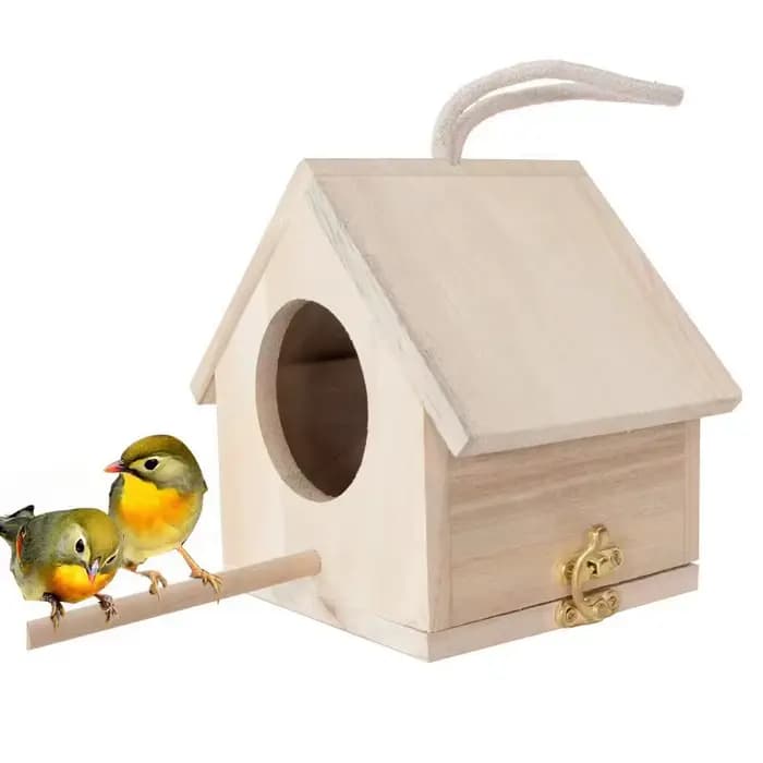 Nichoirs d'extérieur en solde avec poteau en bois, nichoirs suspendus décoratifs pour jardin et pati
