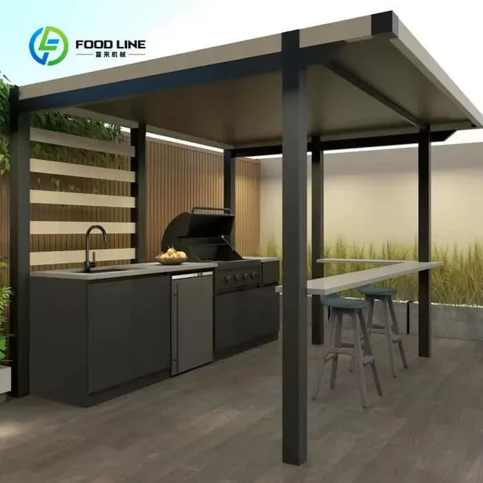 Meubles de cuisine extérieurs personnalisés, résistants aux intempéries, modulaires - Unités emboîta