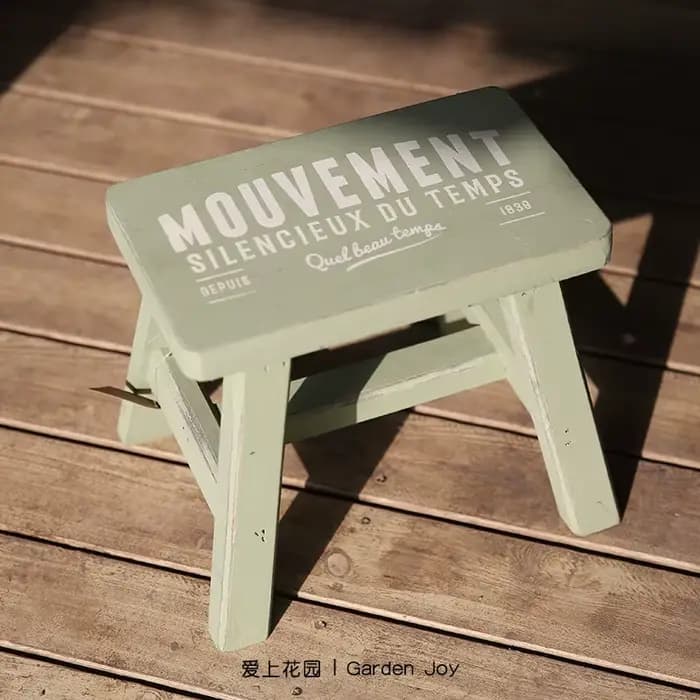 Banc de fleurs ancien en bois pour jardin et cour