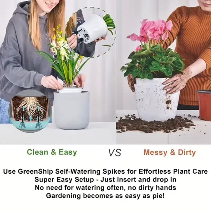10 ensembles de colonnes auto-arrosantes adaptées aux plantes d'intérieur/extérieur - Poteaux d'irrigation à libération lente réglables