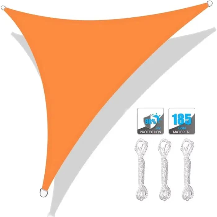 Abri solaire triangulaire imperméable pour extérieur avec cordes