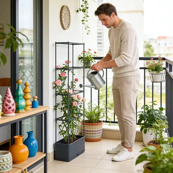 Tour de culture verticale pour tomates avec treillis