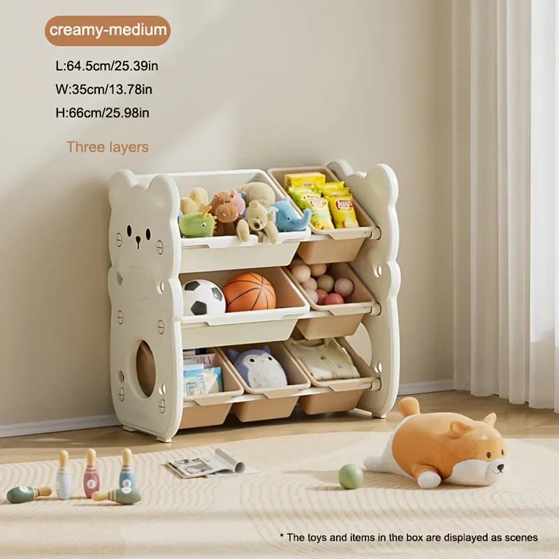 Étagère de rangement pour jouets d'enfants, grande capacité, organisateur multi-niveaux pour la mais