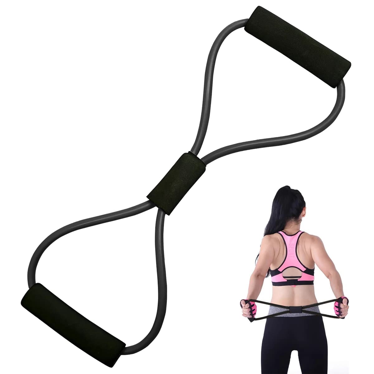 Extenseur de poitrine élastique en forme de 8, bandes de yoga, pilates, équipement de fitness, entra
