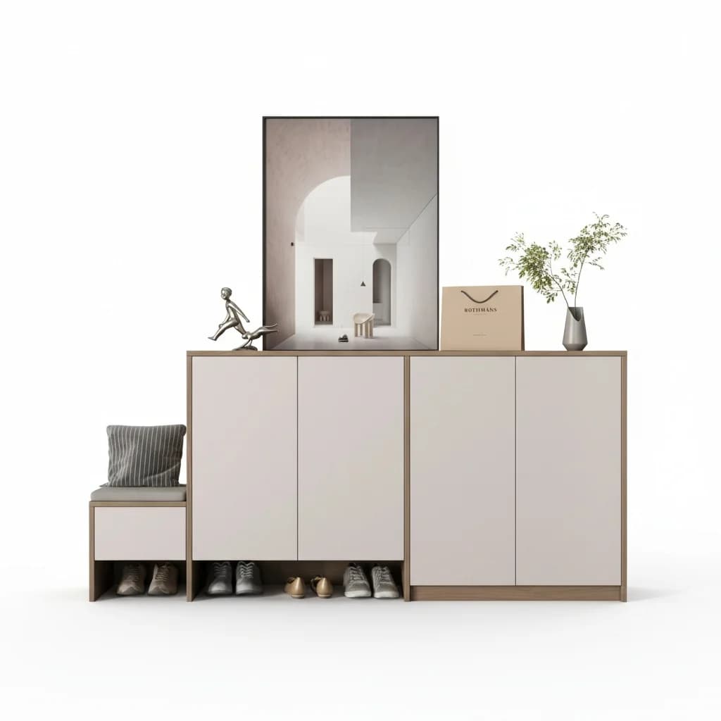 Meuble à chaussures en bois, grande capacité, armoire de rangement en bois, unité d'organisation per