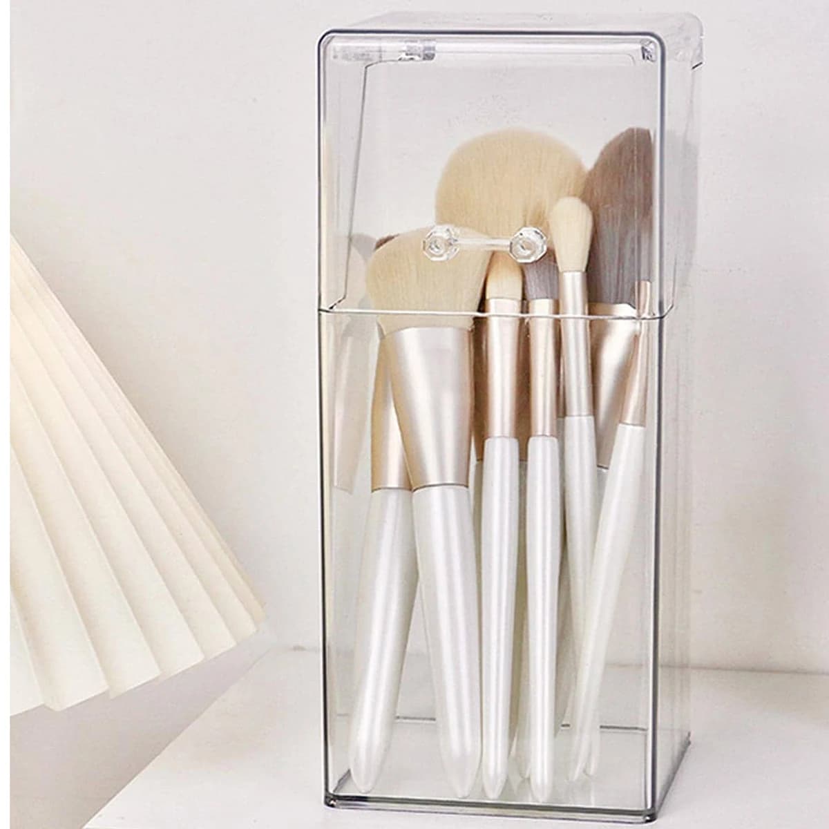 Boîte de rangement pour pinceaux de maquillage, simple et transparente, support de rangement multifo