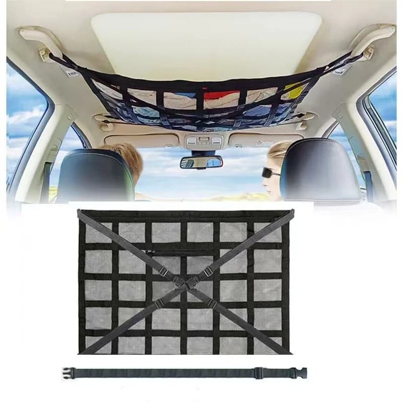 Filet de rangement de toit pour voiture, organisateur de coffre gain de place, sac de rangement pour