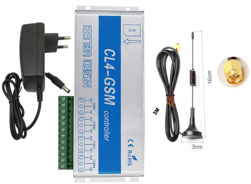 Contrôleur GSM SMS à 4 sorties relais, porte de garage GSM CL8-GSM, idéal pour le contrôle des appareils électriques domestiques