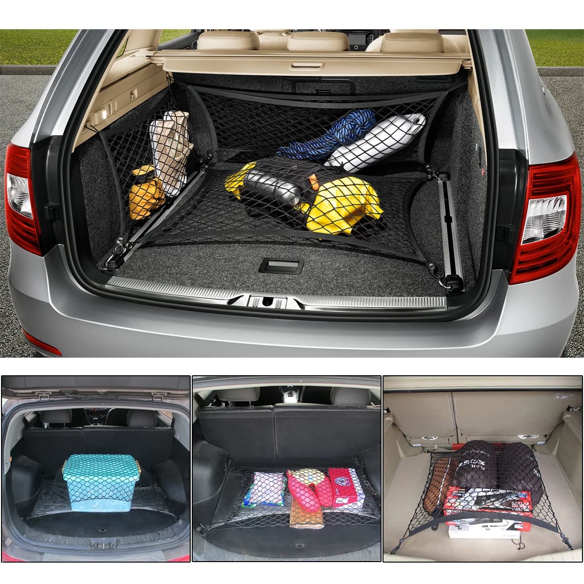 Filet en maille pour coffre de voiture, 100x70cm, coffre de bagages pour A4 B5 B6 B8 A6 C5 C6 A3 A5 Q3 Q5 Q7 E46 E39 E90 E36 E60 E34 E30 F10