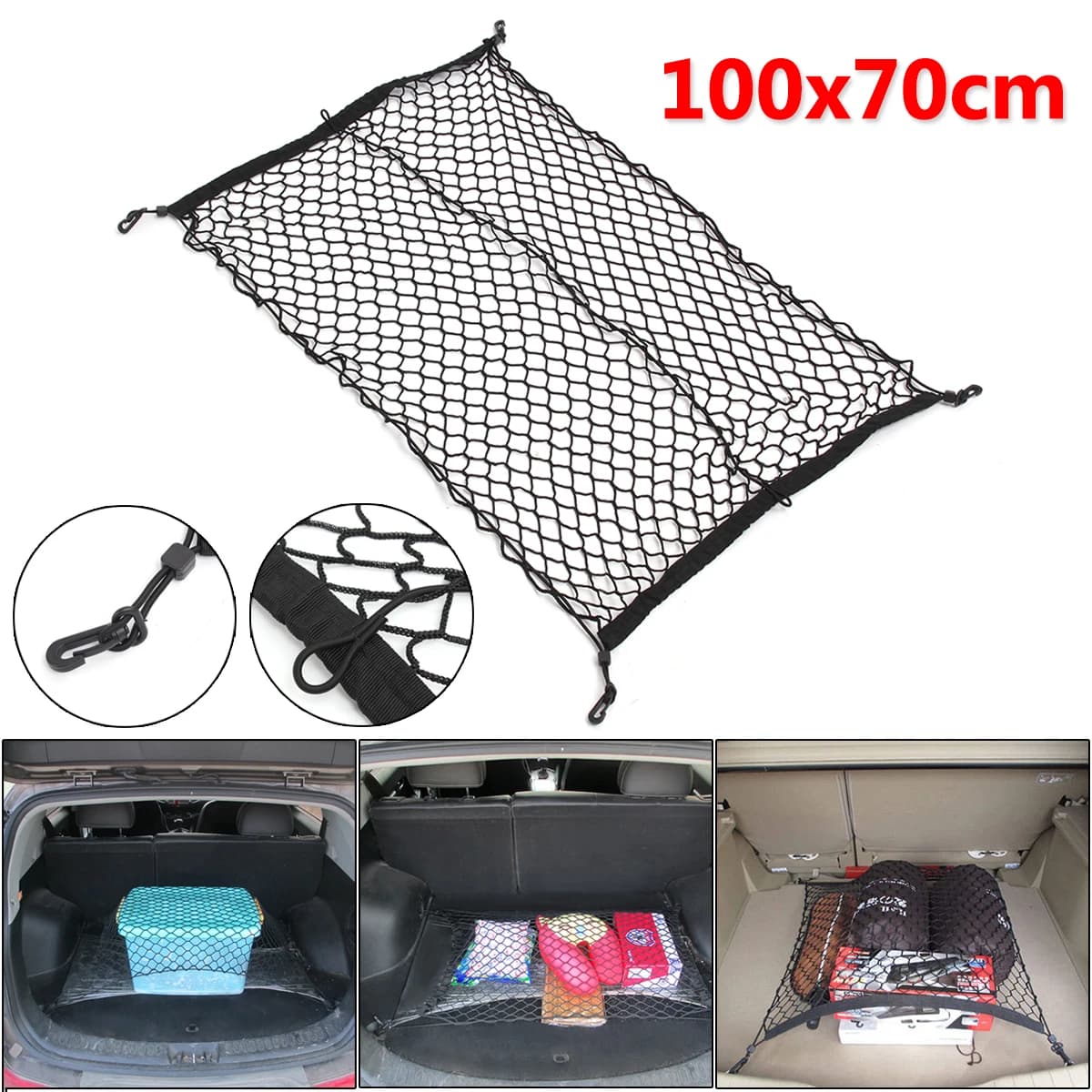 Filet en maille pour coffre de voiture, 100x70cm, coffre de bagages pour A4 B5 B6 B8 A6 C5 C6 A3 A5 Q3 Q5 Q7 E46 E39 E90 E36 E60 E34 E30 F10