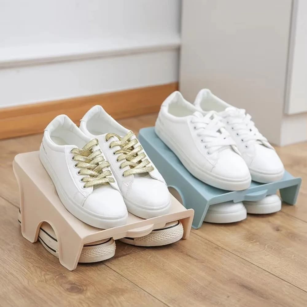 Nouvelle étagère à chaussures gain de place, support de rangement multifonctionnel pour la maison, étagère à chaussures double, organisation domestique