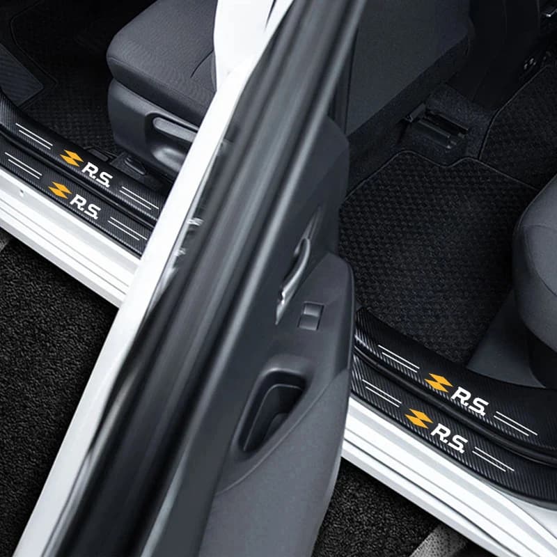 Autocollants de coffre en Fiber de carbone pour voiture, autocollant de seuil de voiture pour Renault RS Line Fluence Captur Megane Kadjar, autocollant décoratif automobile 