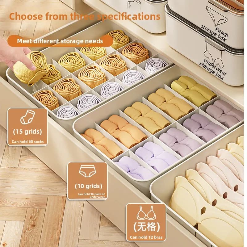 La nouvelle boîte de rangement pour sous-vêtements est un organisateur de vêtements intimes trois en un pour un usage domestique