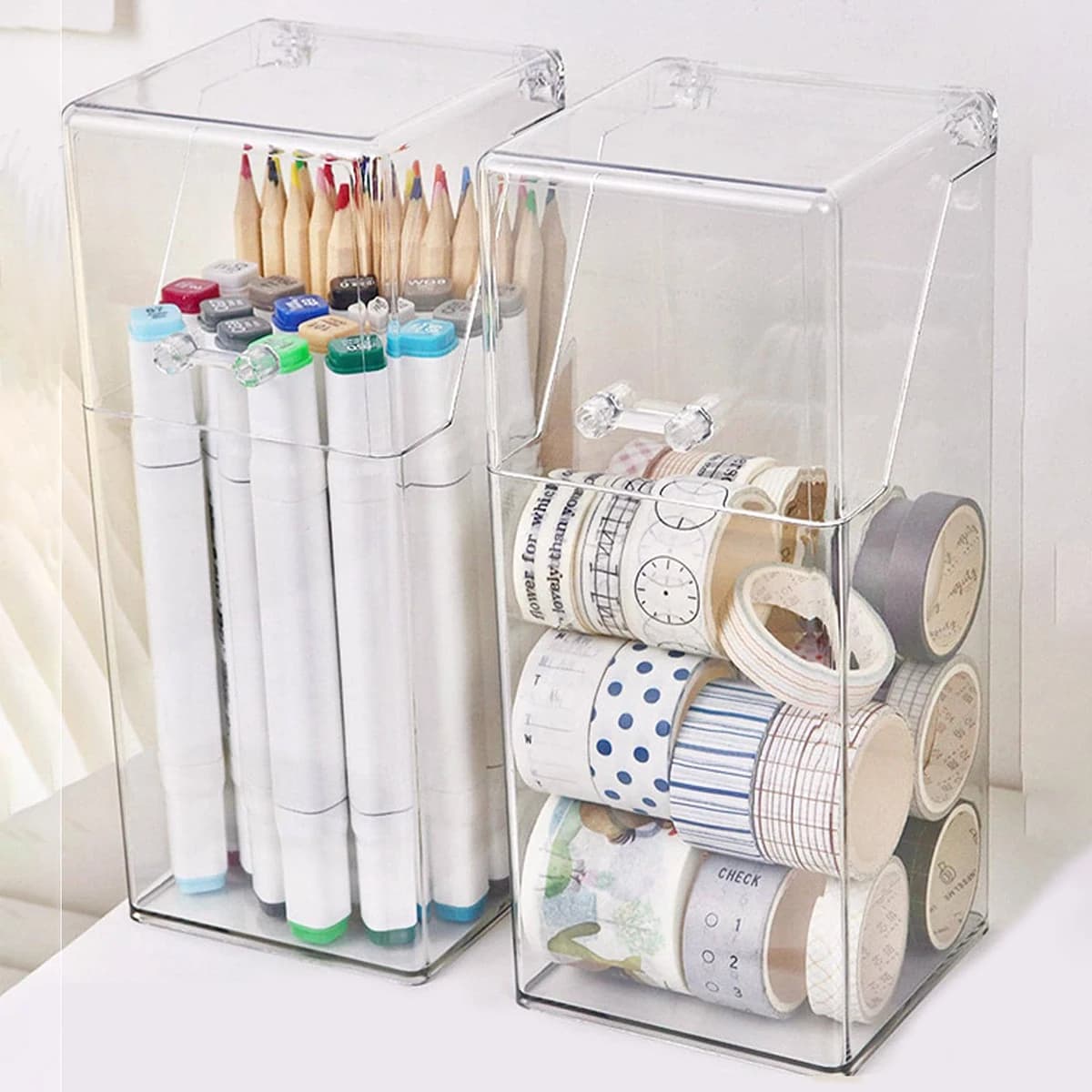 Boîte de rangement pour pinceaux de maquillage, simple et transparente, support de rangement multifonctionnel pour pinceaux de maquillage, simple, durable et pratique