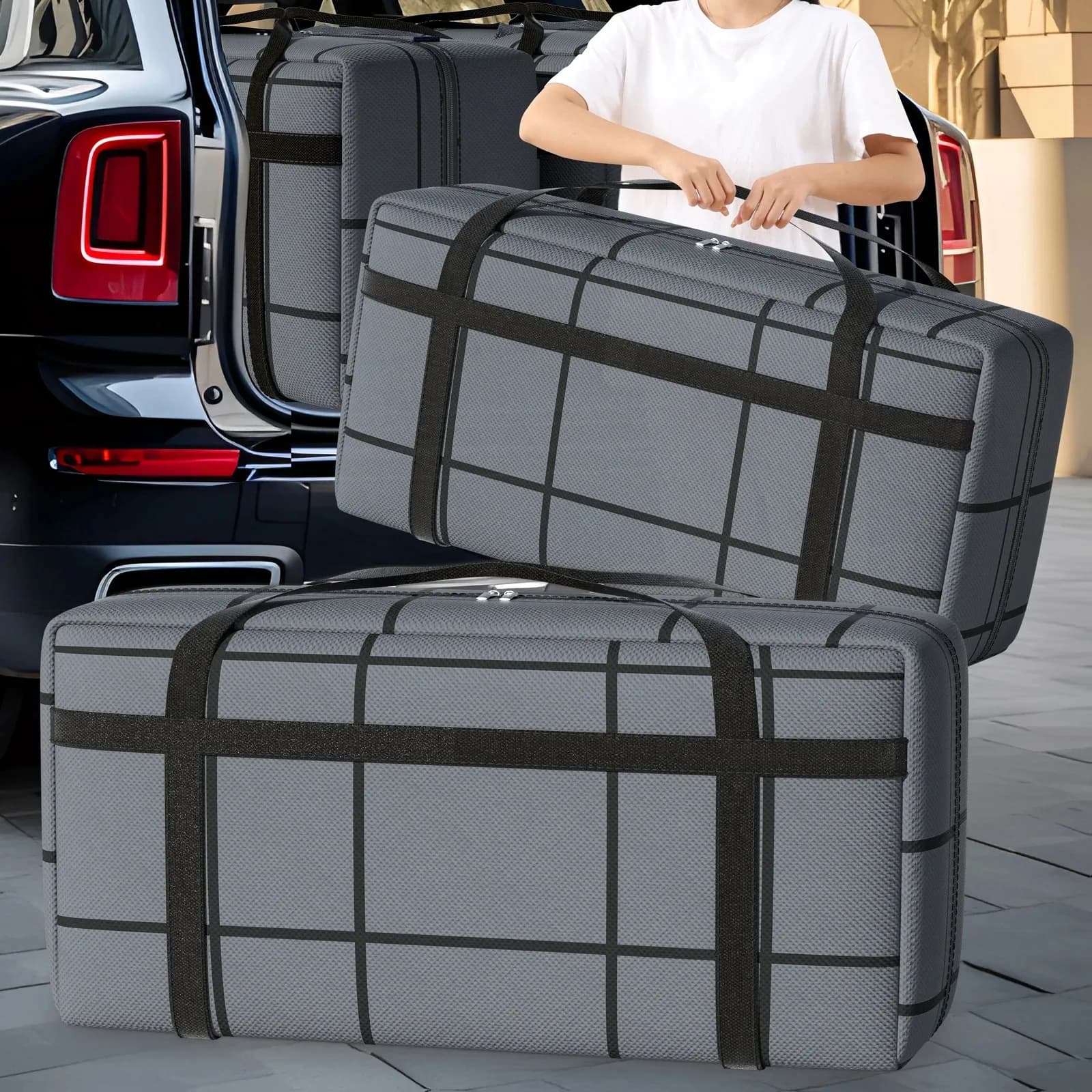 Sacs à main de rangement pour la maison, pour déplacer les voyages, dortoir, armoires, vêtements, sacs de rangement pour couettes, sacs anti-poussière pliables résistants à l'humidité