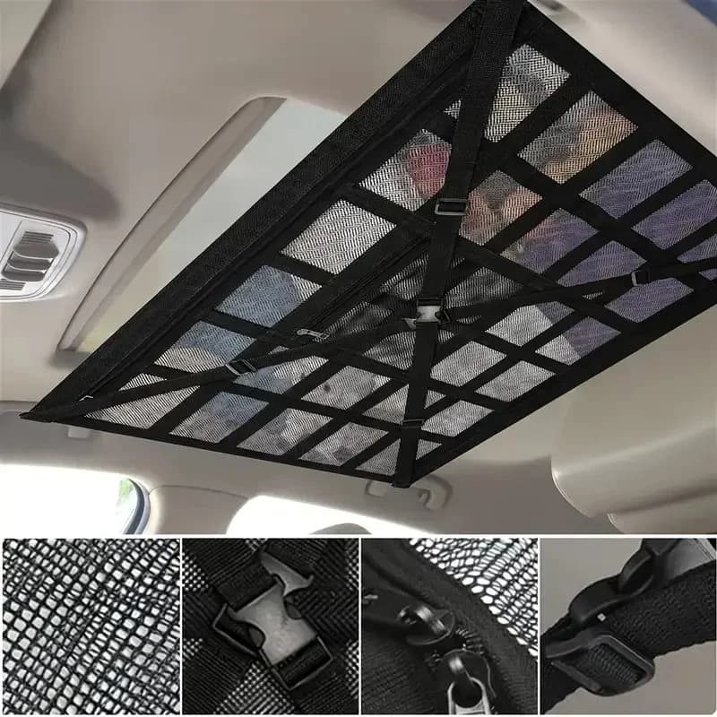 Filet de rangement de toit pour voiture, organisateur de coffre gain de place, sac de rangement pour accessoires
