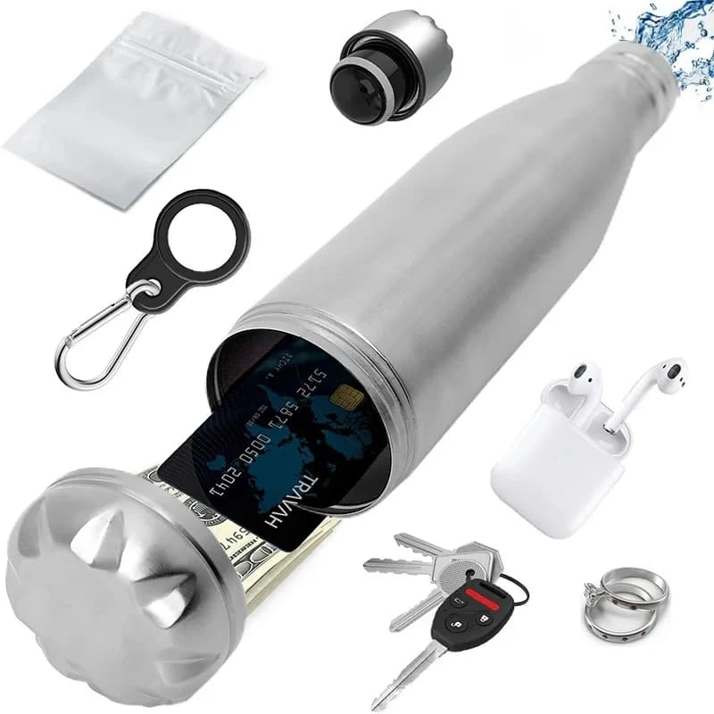 Coffre-fort Secret en acier, bouteille d'eau, coffre-fort, boîte d'argent, coffre-fort caché, compartiment de rangement pour cartes, clés d'argent