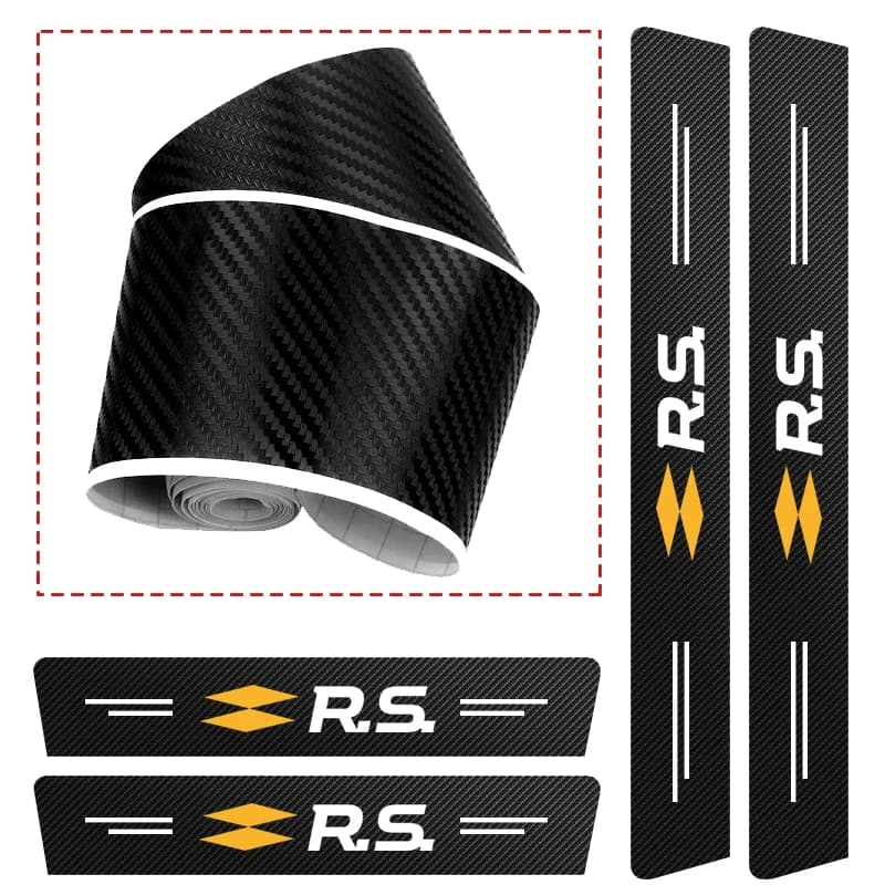 Autocollants de coffre en Fiber de carbone pour voiture, autocollant de seuil de voiture pour Renault RS Line Fluence Captur Megane Kadjar, autocollant décoratif automobile 