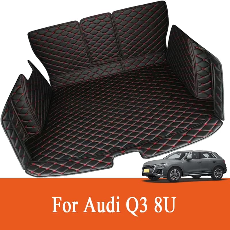 Tapis de coffre en cuir pour Audi Q3 8U 2013-2018, tapis de protection de coffre, tapis de chargement Audi