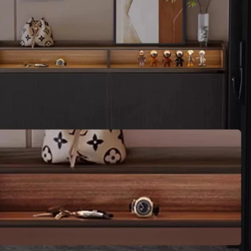 Meuble à chaussures fin en bois fermé pour entrée de salon, couloir, hôtel - Organisateur de chaussures - Mobilier de maison