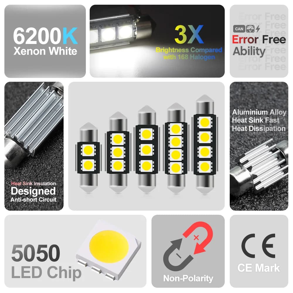 Kit d'éclairage intérieur Led blanc pour Land Rover Range Rover Evoque 2012 – 2018 Canbus, ampoules pour porte de coffre de vanité