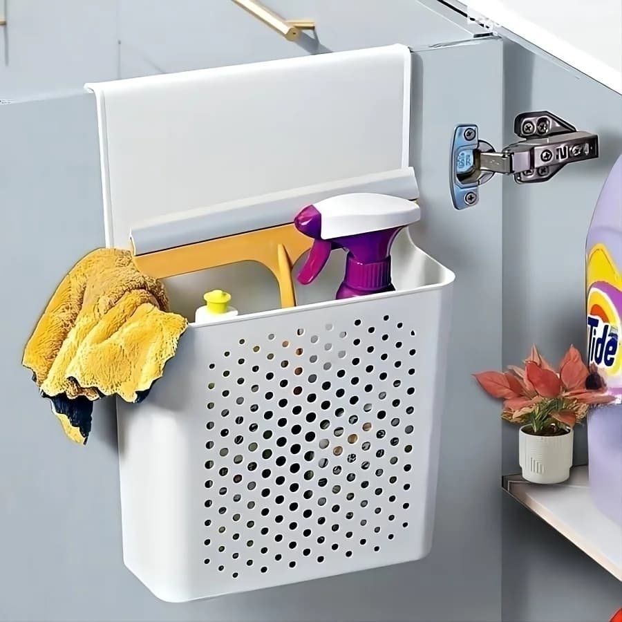 Étagère et boîte de rangement intérieure de porte d'armoire de cuisine, crochet de suspension derrière la porte, paniers d'étagère de panier de porte d'armoire de cuisine