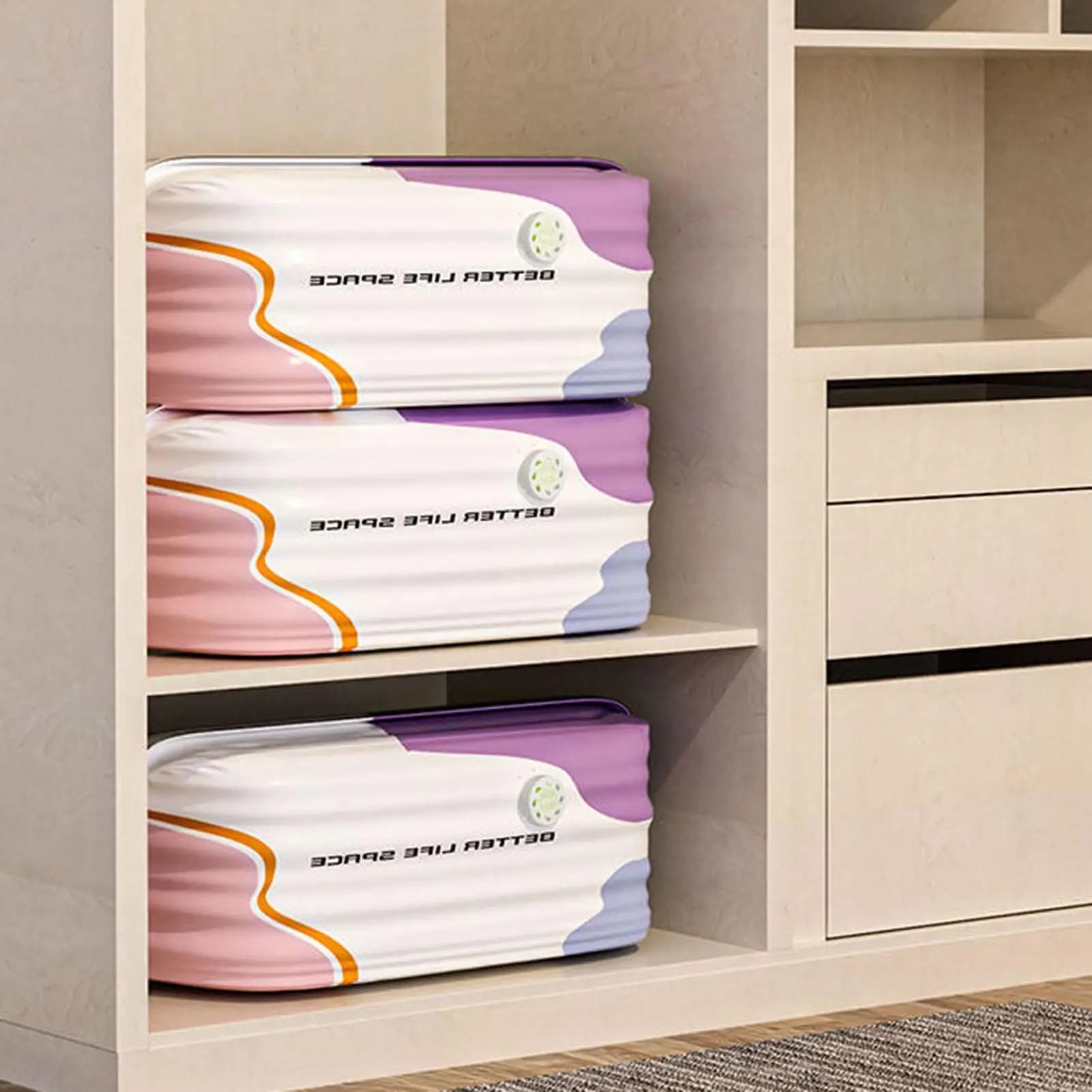Sacs de rangement sous vide pour vêtements, couettes, bagages – Scellés sans pompe, épaissis, grande capacité, gain de place, fournitures de rangement domestique