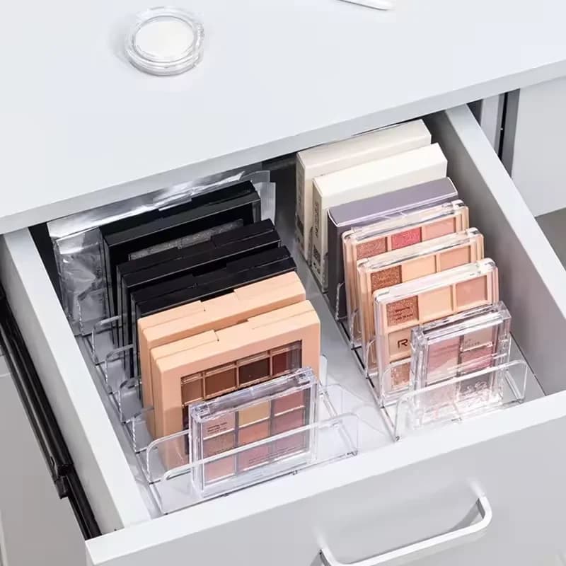 Boîte de rangement pour maquillage, étagère transparente à 7 compartiments, présentoir multi-cellules pour cosmétiques, fard à joues, fard à paupières, gain de place, durable