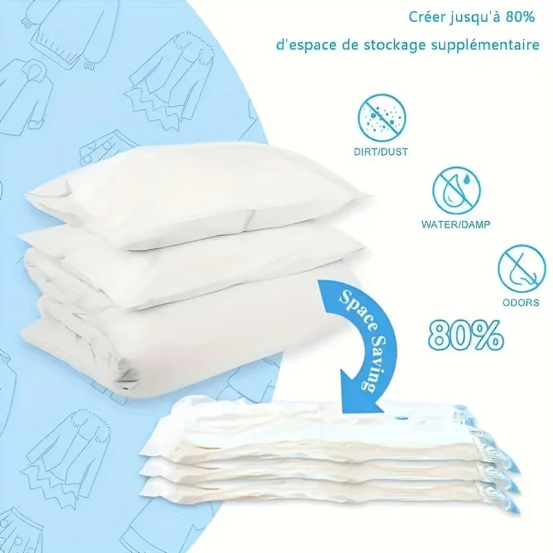 Sac de rangement sous vide avec pompe manuelle | Sac de voyage portable pour vêtements, couvertures, literie, couette