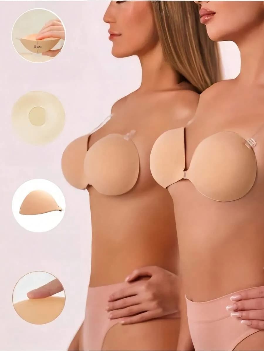Petite poitrine épaissie 6CM d'épaisseur pâte de poitrine froncée pâte de poitrine silicone invisible soutien-gorge lisse Mantou tasse poitrine plate montrer grand