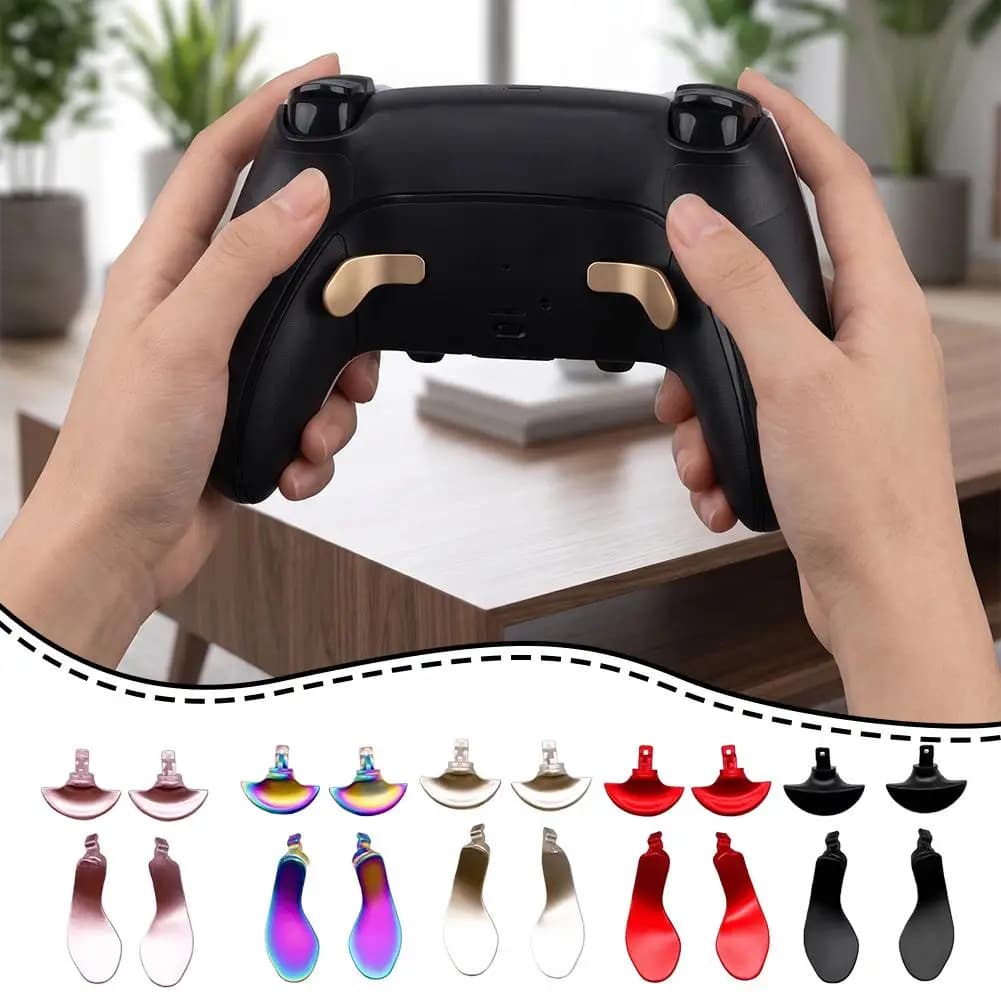 Paddles métalliques pour manette PS5 Edge Elite – Pièces de modification DIY, ajustement parfait, haute fréquence de jeu, bouton de remplacement durable