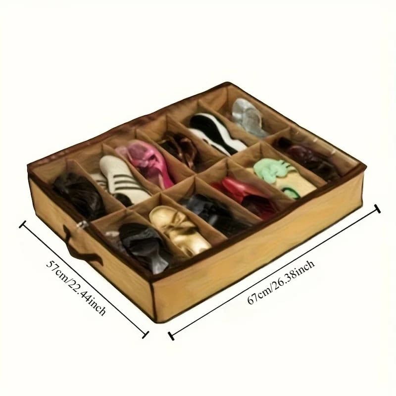 Boîte à chaussures avec fermeture éclair de sécurité - sac de rangement, armoire gain de place pour l'entrée sous le lit/la penderie - convient pour les chaussures de sport, les bottes