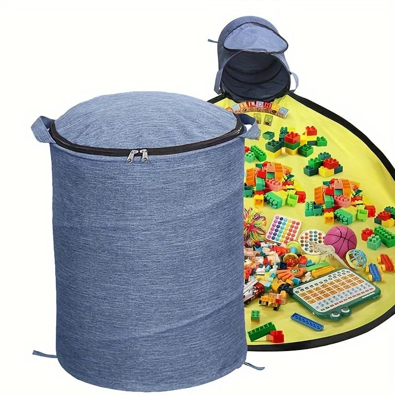 Sac de rangement pour jouets, blocs de construction Lego, sac de rangement pour poupées pour enfants, grand sac détachable à rangement rapide, tapis de jeu, seau de rangement