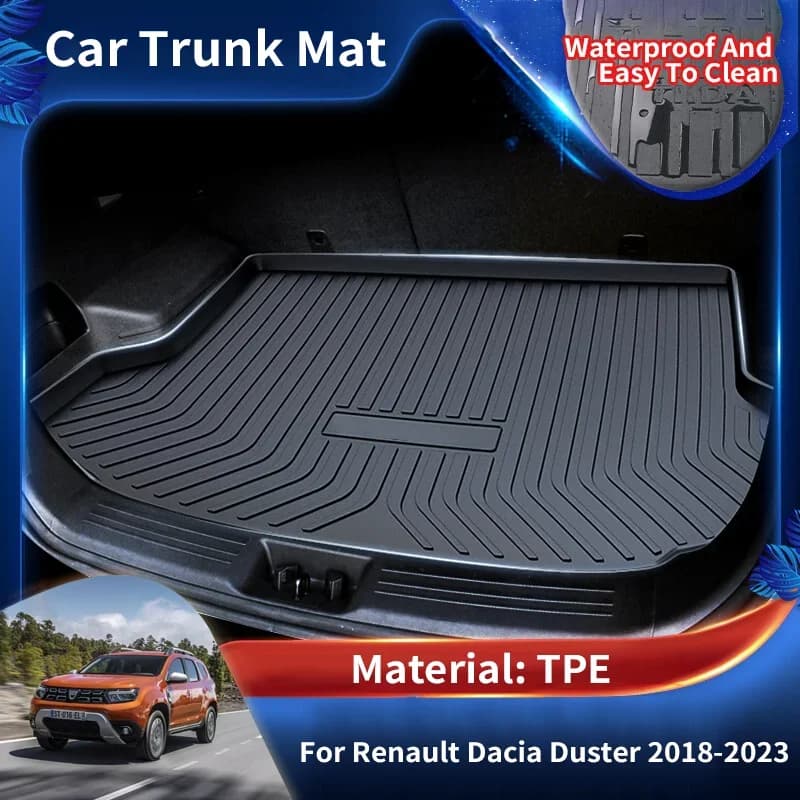 Polymères de coffre arrière de voiture imperméables, doublure de protection, tapis de sol, accessoires pour Renault Dacia Duster HM MK2 2018 ~ 2023 2022