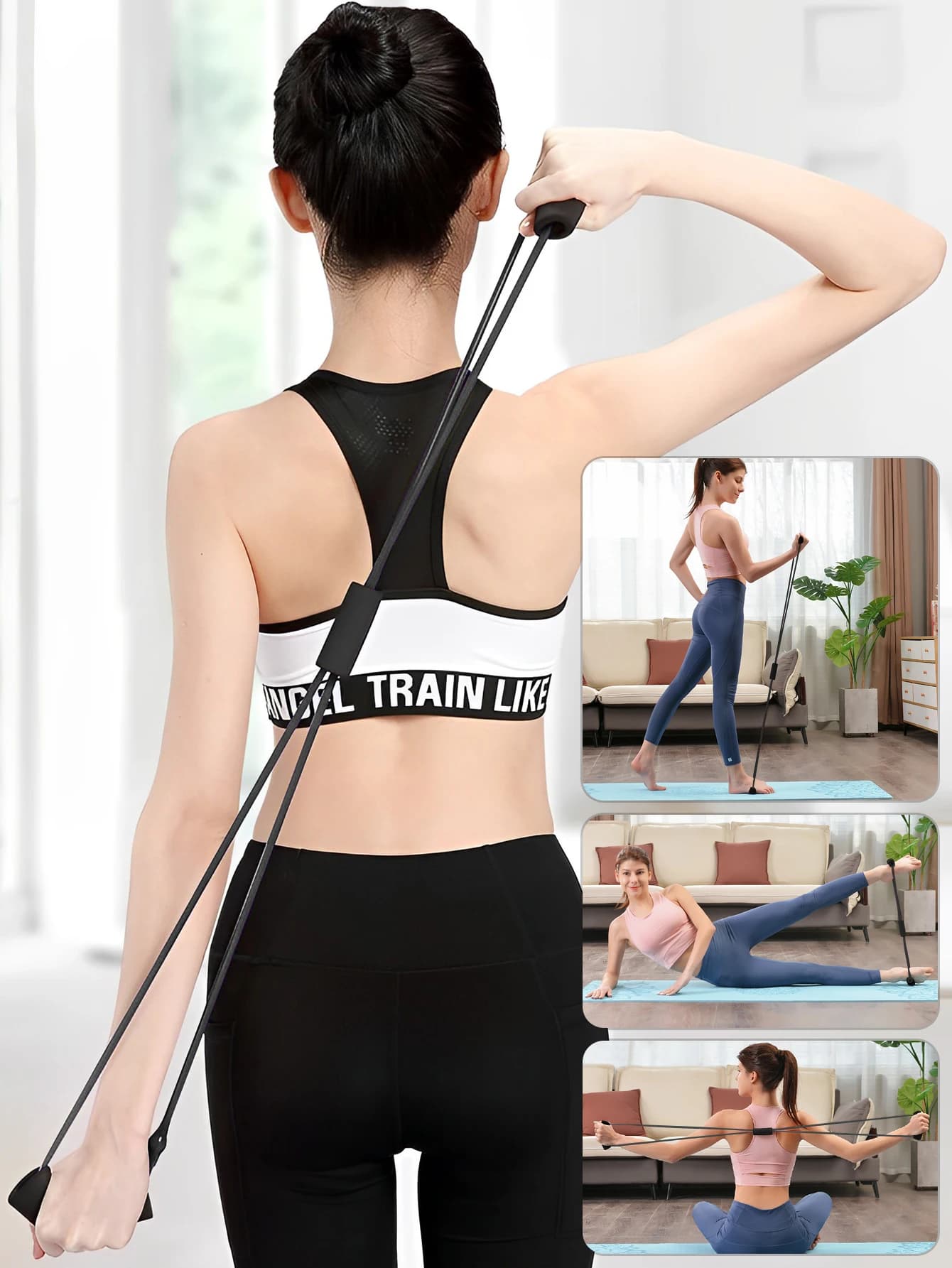 Extenseur de poitrine élastique en forme de 8, bandes de yoga, pilates, équipement de fitness, entraînement de force