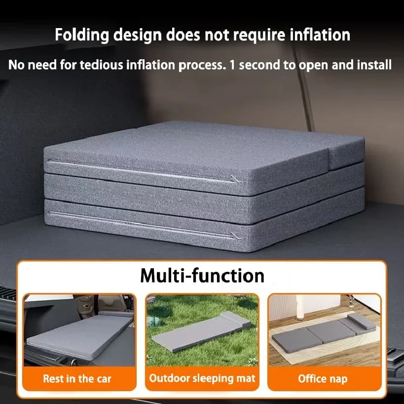 Matelas de voiture pliable pour camping, lit de voyage, tapis de repos pour bureau, matelas de couchage arrière de voiture, planche d'extension pliable