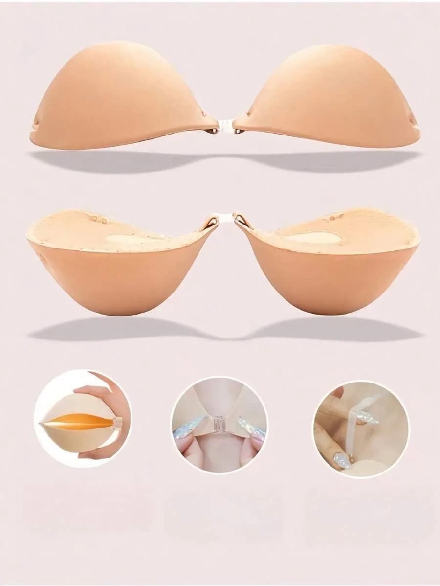 Petite poitrine épaissie 6CM d'épaisseur pâte de poitrine froncée pâte de poitrine silicone invisible soutien-gorge lisse Mantou tasse poitrine plate montrer grand