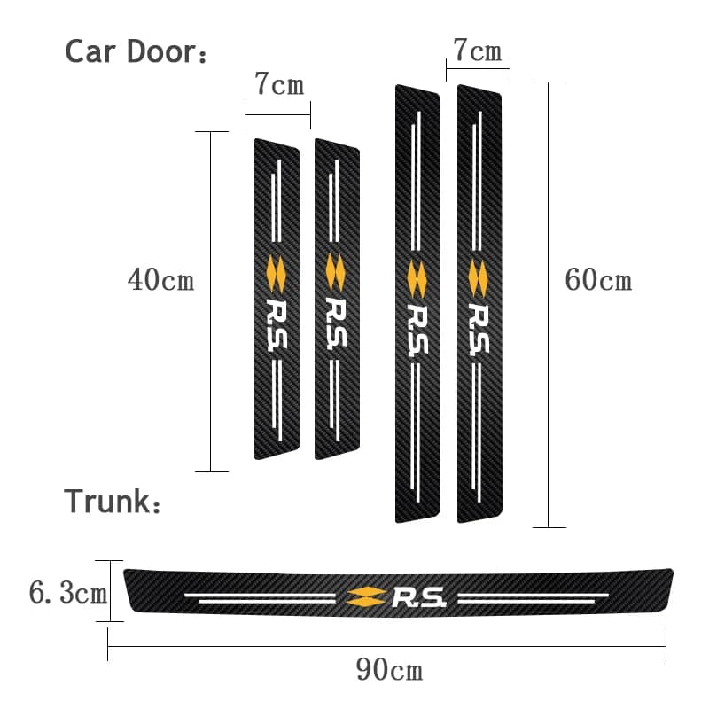 Autocollants de coffre en Fiber de carbone pour voiture, autocollant de seuil de voiture pour Renault RS Line Fluence Captur Megane Kadjar, autocollant décoratif automobile 
