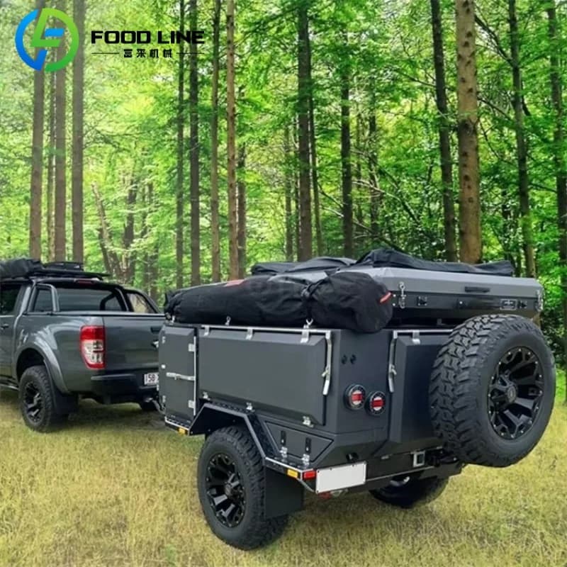Remorque de voyage Durable pour caravane de Camping sur Terrain à distance avec dégagement au sol amélioré et cadre robuste pour les voyages hors route