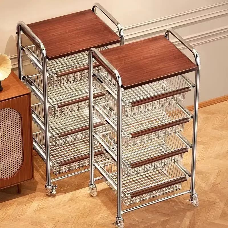 Support de rangement à roulettes pour chariot, support d'organisation roulant multifonctionnel, supports de rangement en métal de cuisine avec roulettes, accessoires pour la maison