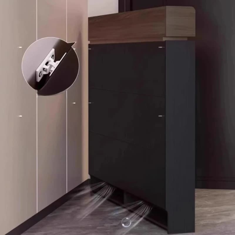 Meuble à chaussures fin en bois fermé pour entrée de salon, couloir, hôtel - Organisateur de chaussures - Mobilier de maison