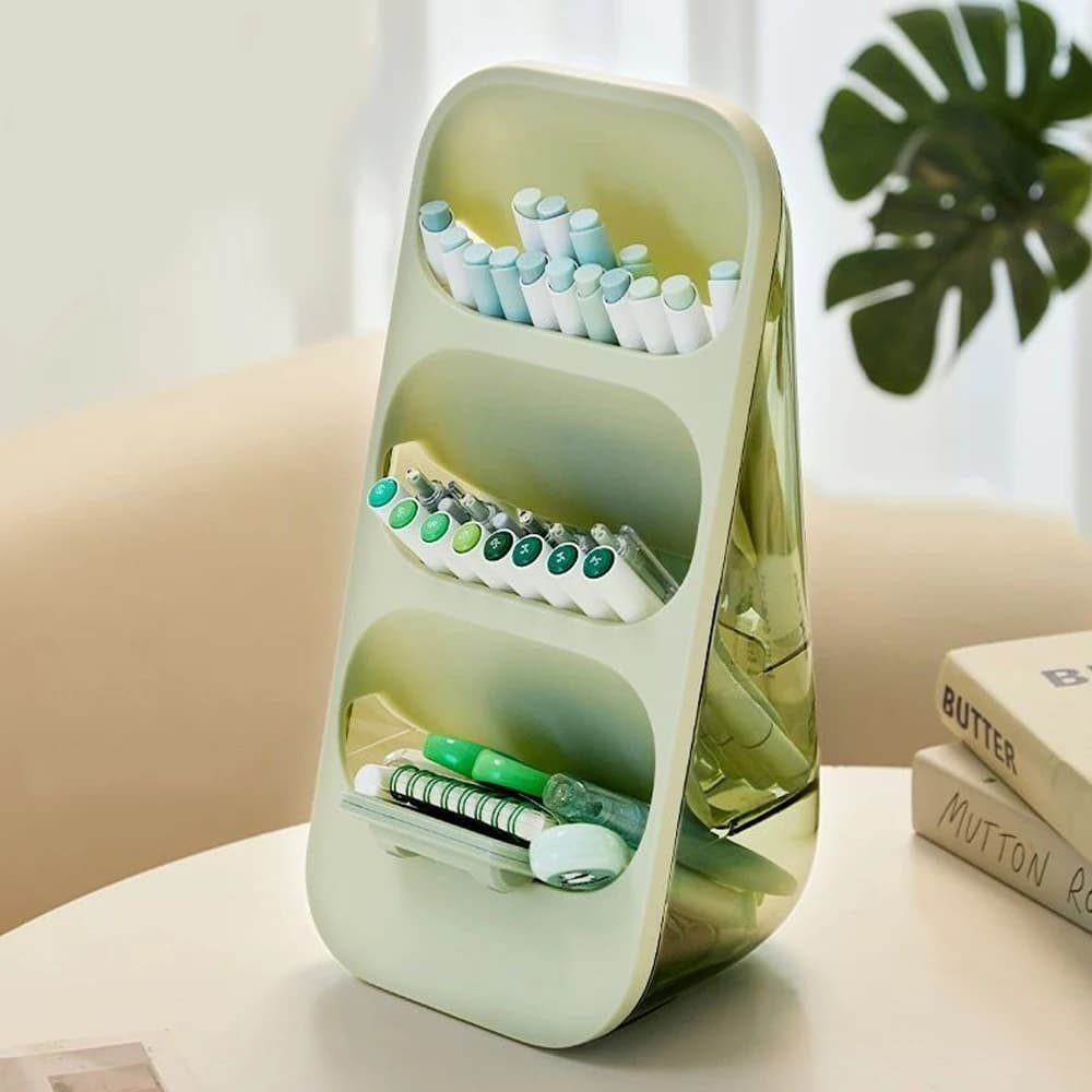 Boîte de rangement pour cosmétiques de bureau, organiseur de pinceaux de maquillage, support de rangement de grande capacité pour comptoir, adapté pour la table de maquillage, la salle de bain, la cha